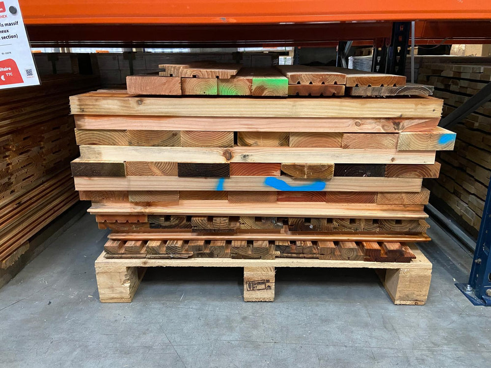 Chute de bardage bois massif résineux - sections variables - L=env 96cm