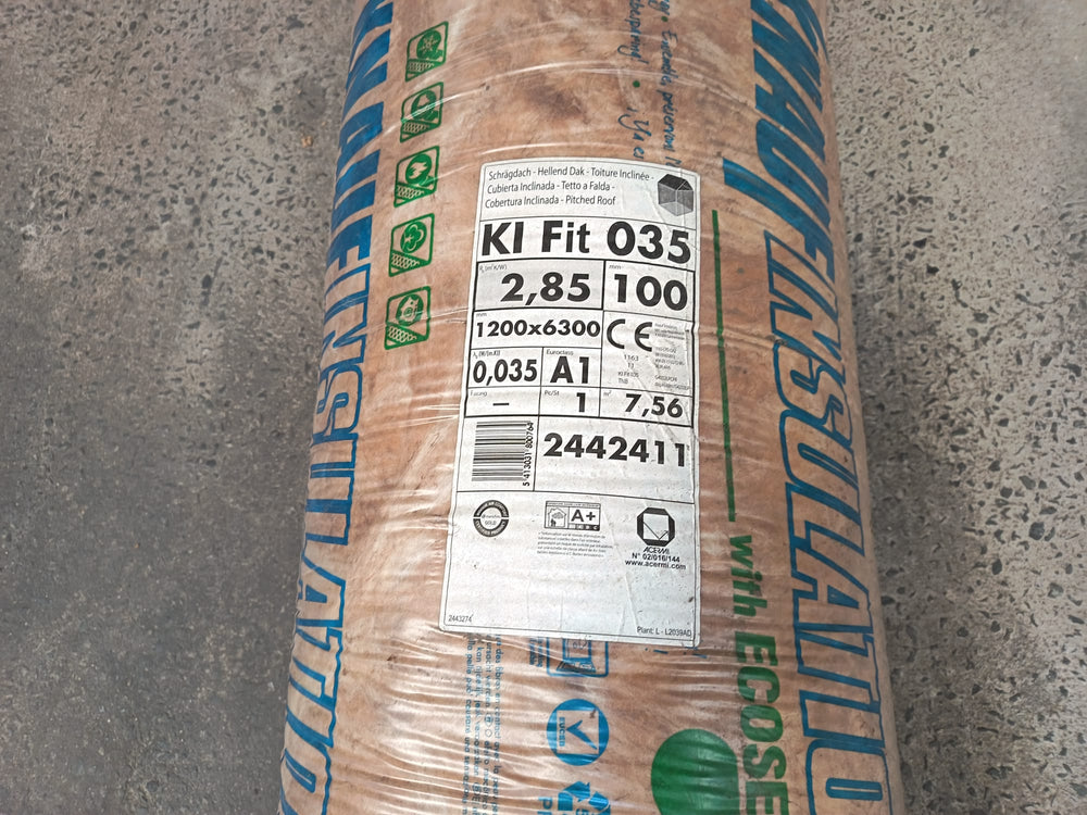 Laine de verre KIFIT035 NU - 7400x1200 - EP=100mm - R=2.85