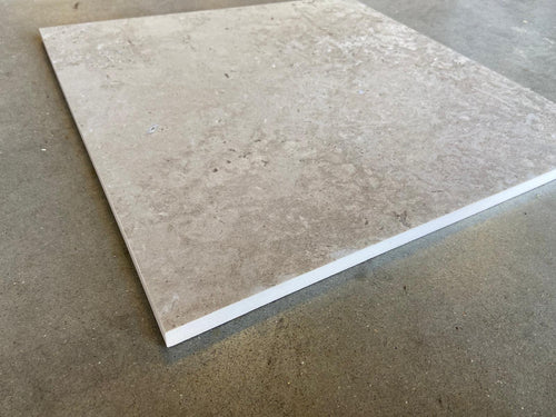 Carrelage extérieur grès cérame structuré antidérapant rectifié couleur Naturel - Gamme Solithe ref L063 - 60x60cm - Ep= 20mm - Novoceram