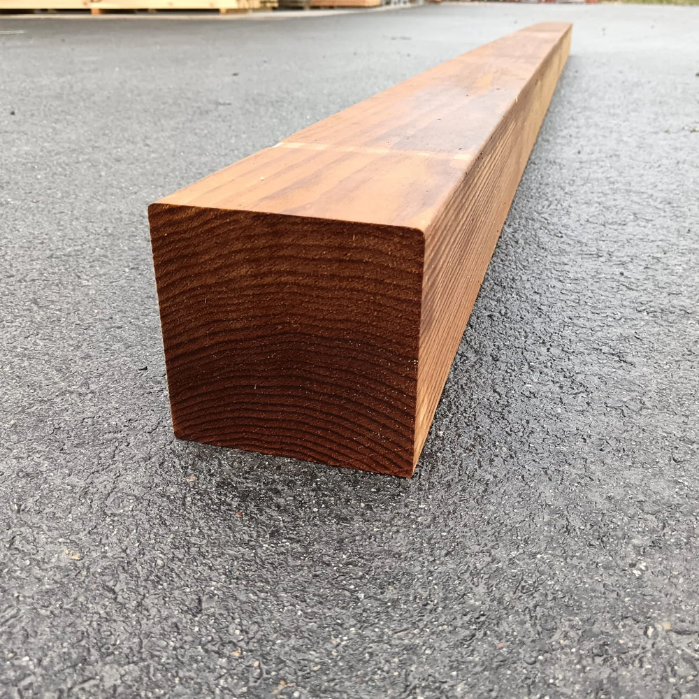 Poteau pin classe 4 marron - 120x120 - L=4m