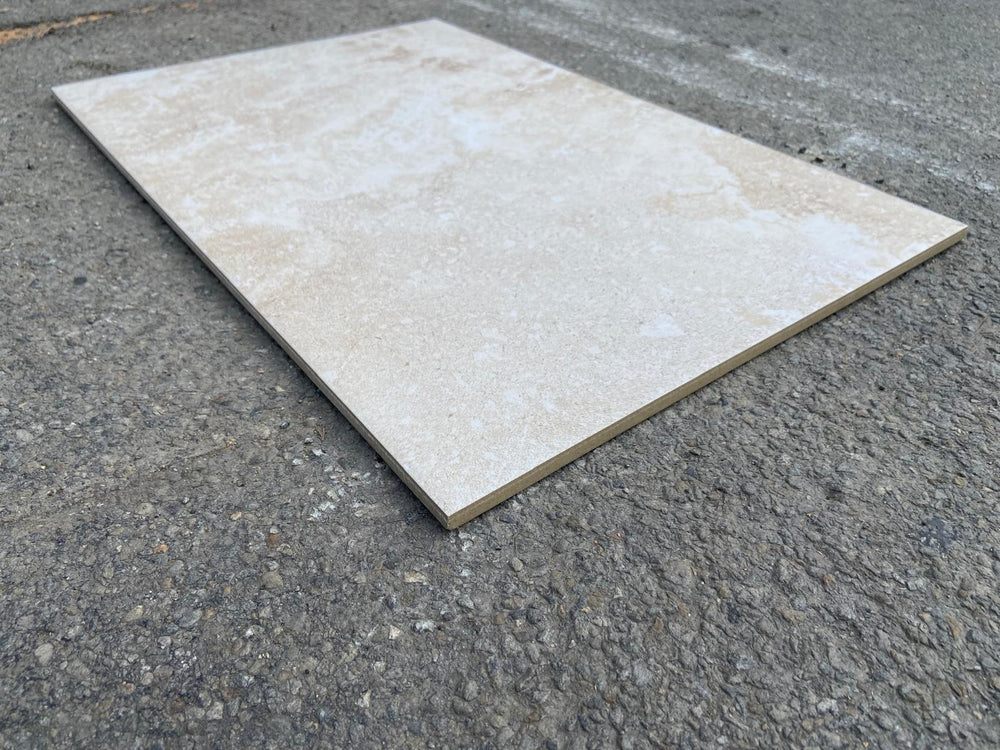 Carrelage grès cérame - Pierre de travertin P50 - 40x60cm - Ep=10mm - Parefeuille Provence