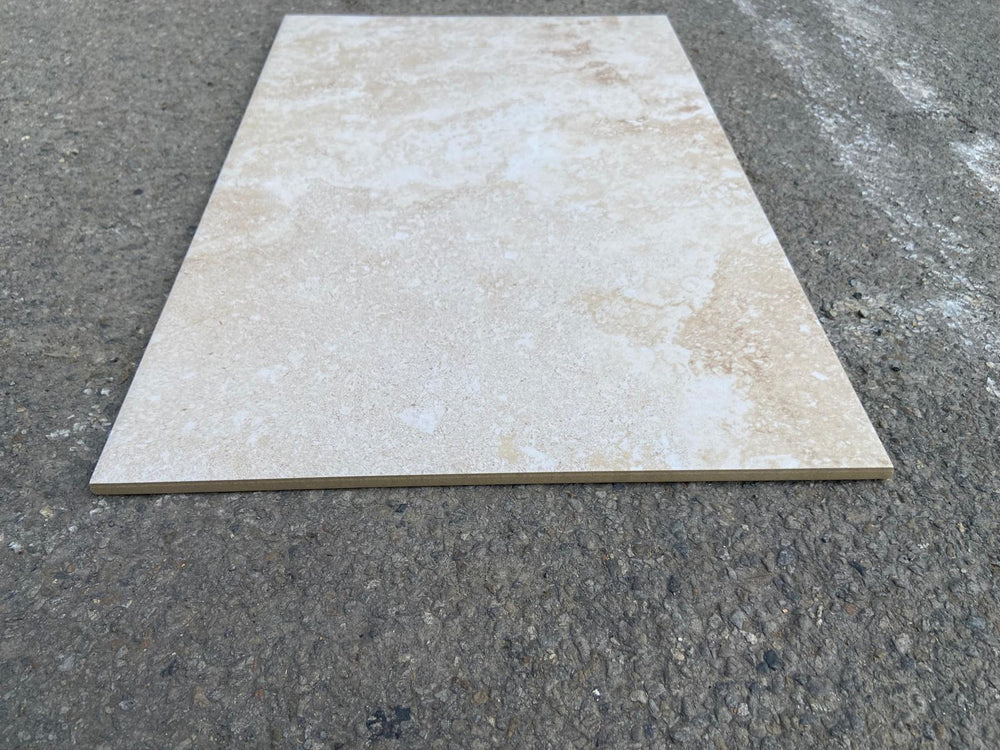 Carrelage grès cérame - Pierre de travertin P50 - 40x60cm - Ep=10mm - Parefeuille Provence