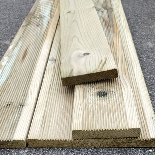Lame de terrasse Tarano pin impregnée vert classe 4 - 24x145 - L=2,5m