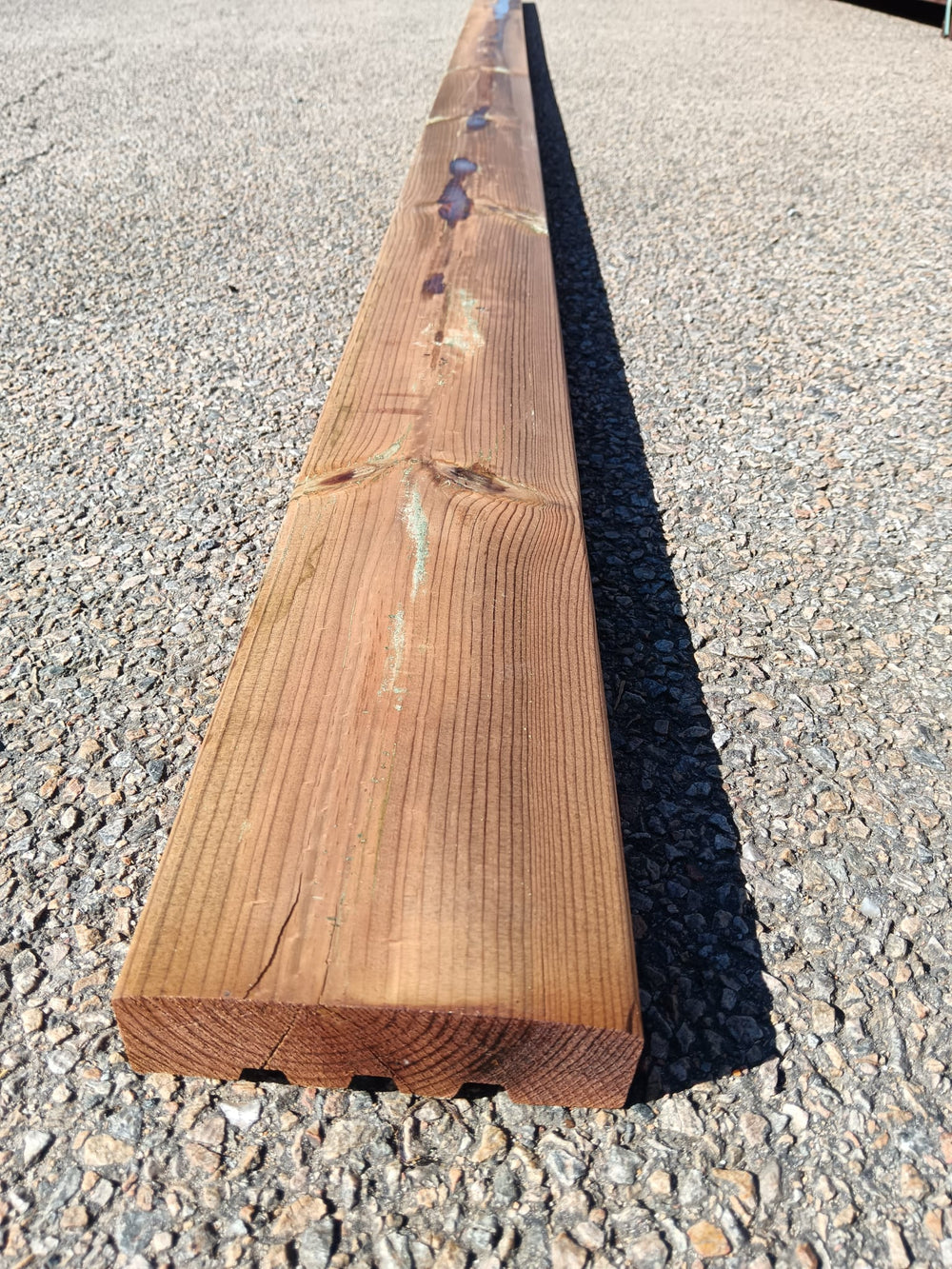 Terrasse pin classe 4 marron (profil Rio) - 46x145 - L=4m
