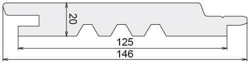 Bardage douglas - 20x125 - L=4m (profil Inca)