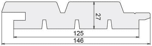 Bardage douglas faux - claire - voie - 27x125 - L=4m (profil Aztek)