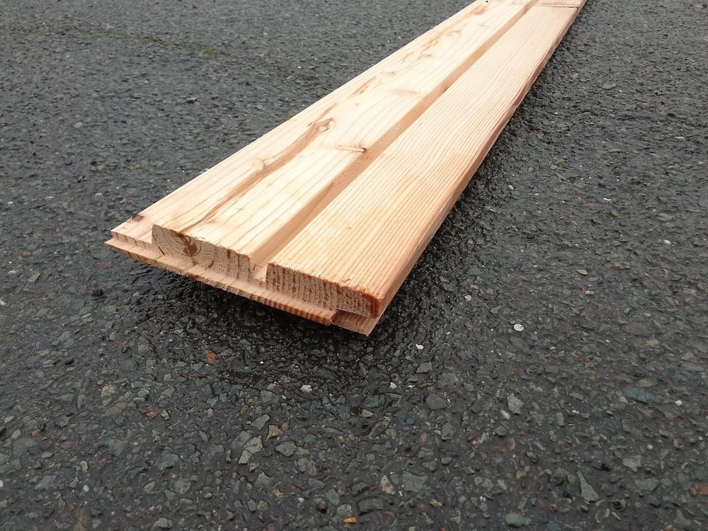 Bardage mélèze des Alpes rainé en bout - 26x125 - L=4m (profil Alga)