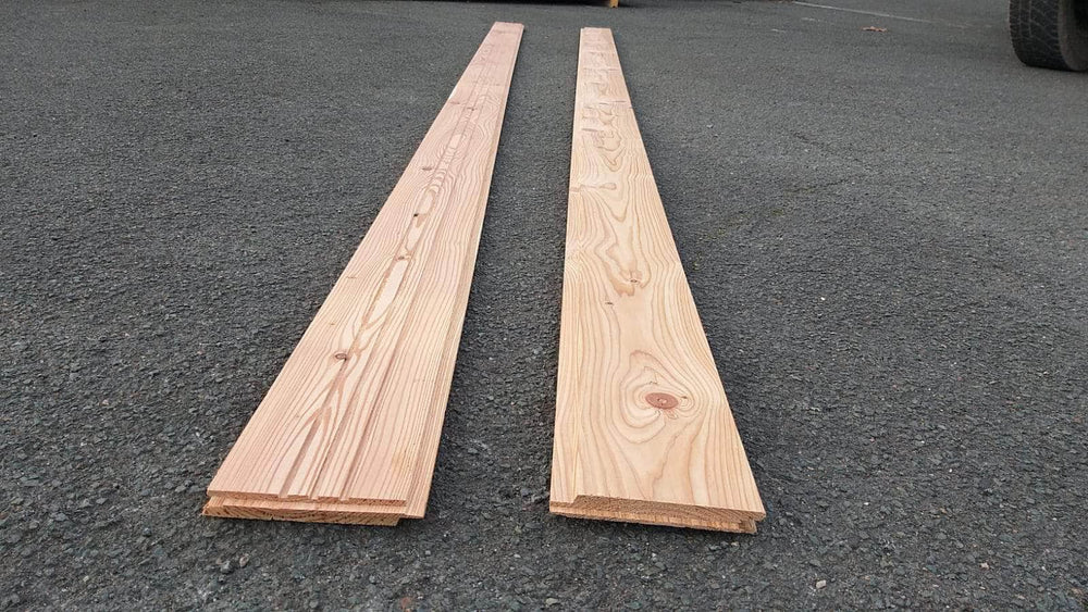 Bardage mélèze des Alpes rainuré en bout - 20x135 - L=4m (profil Phenix)