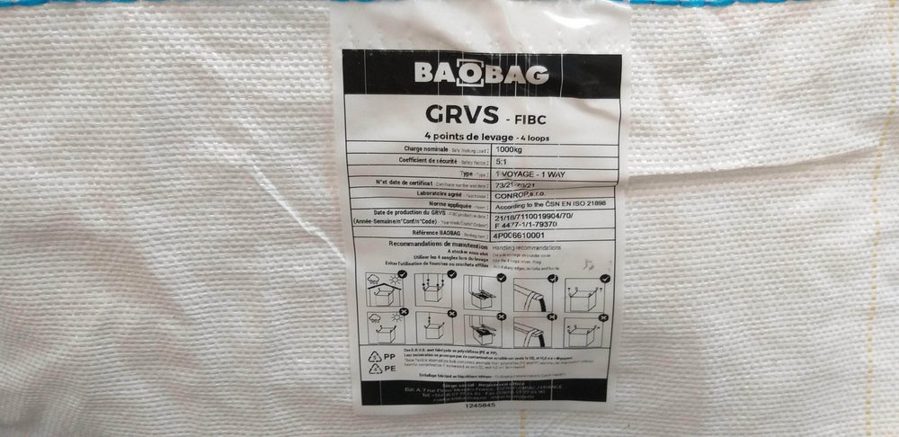 Big bag sac à gravats 1 tonnes
