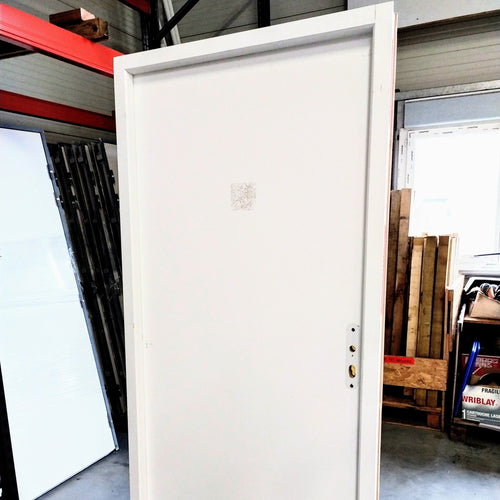 Bloc - porte âme pleine blanc - 2040 x 930 x 40 mm - Malerba (poussant gauche)