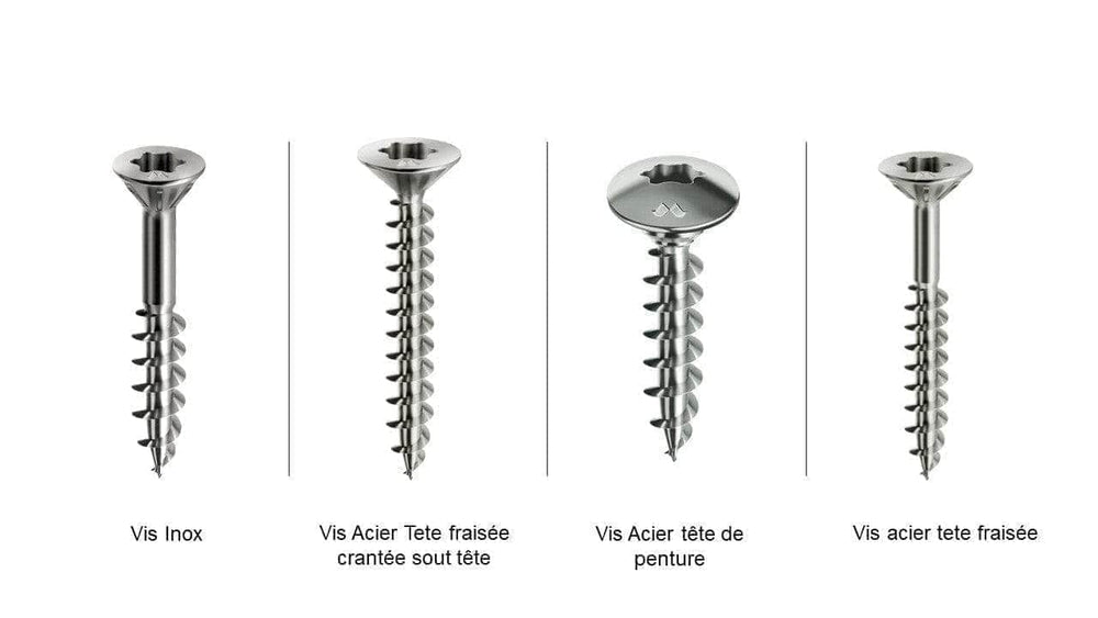Boite de 200 Vis Acier 5x50 - Tete fraisée - Filetage partiel - Empreinte Torx