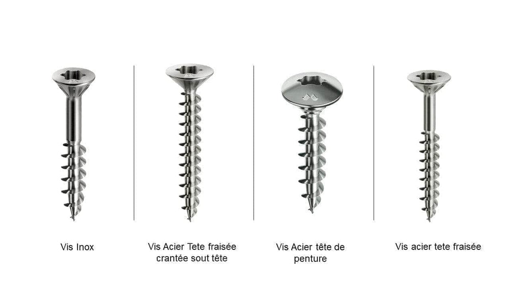Boite de 500 Vis Acier 5x40 - Tete fraisée - Filetage partiel - Empreinte Torx