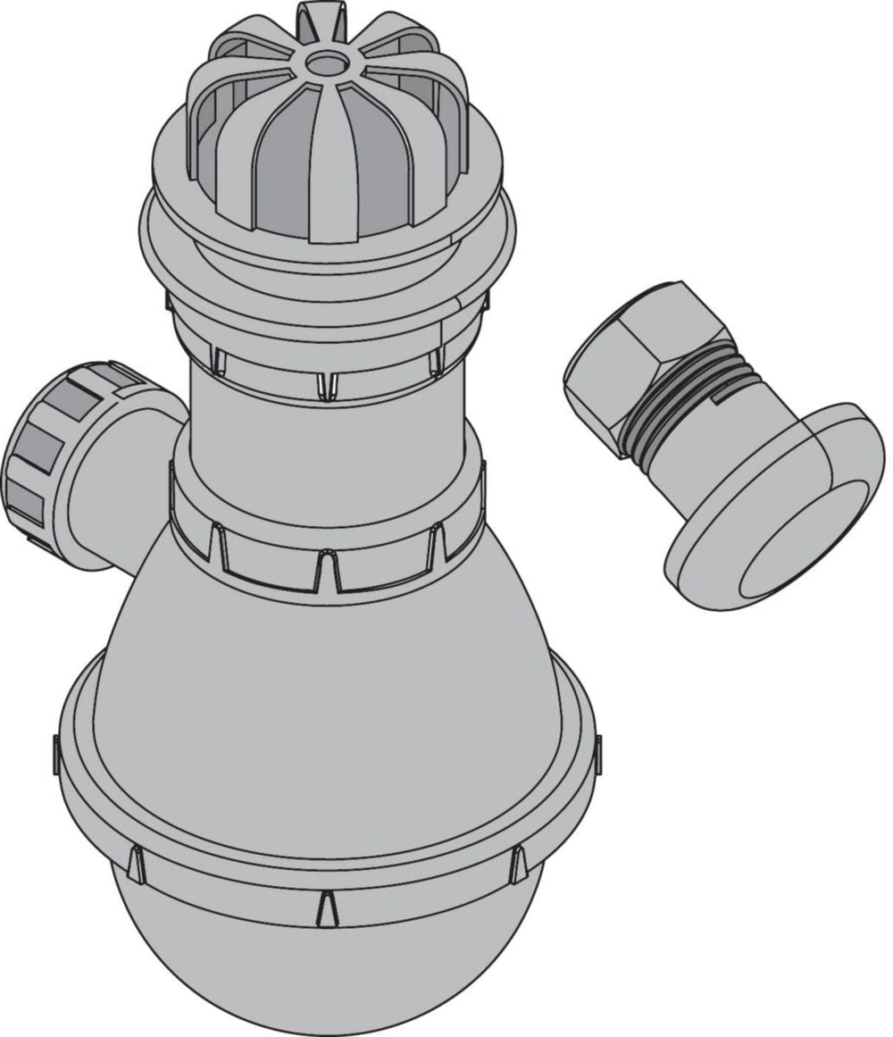 Bonde et siphon pour urinoir COQUILLE 2 en polypropylène réf. E62090 - NF