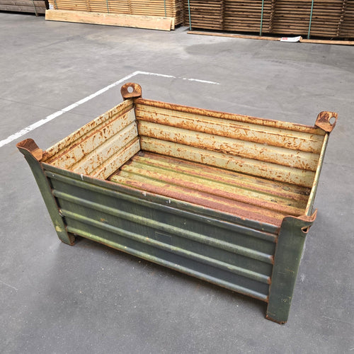 Caisse palette métallique sur pieds empilable - 1200 x 800 x 530 mm