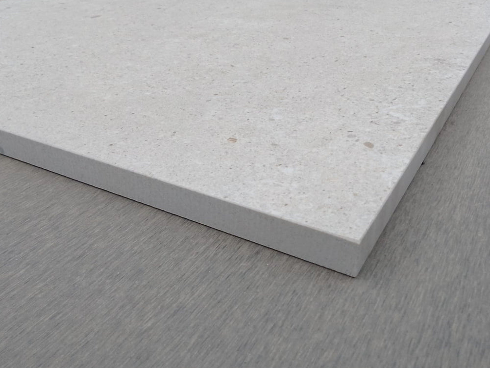 Carrelage extérieur Grès cérame Novoceram Gamme Otto structuré antidérapant rectifié épaisseur 20 mm Couleur ivoire - 60x60 cm ref G309