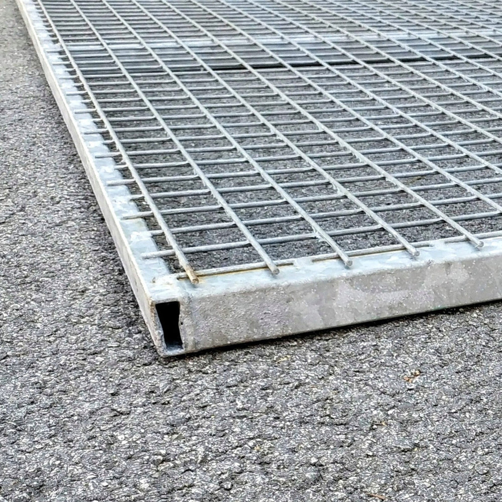 Cloison grillagée acier galvanisé - 4080 x 1600 x 45 mm