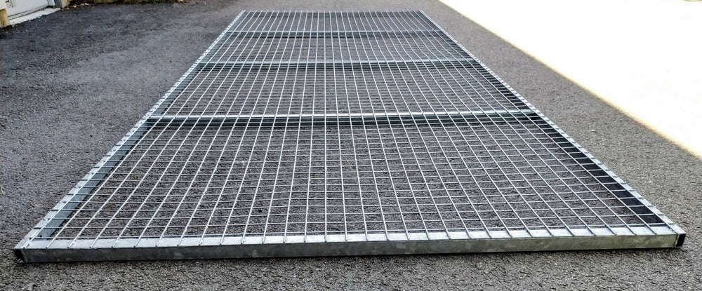 Cloison grillagée acier galvanisé - 4080 x 1600 x 45 mm