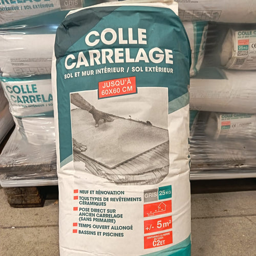 Colle carrelage sol intérieur/extérieur gris 25kg