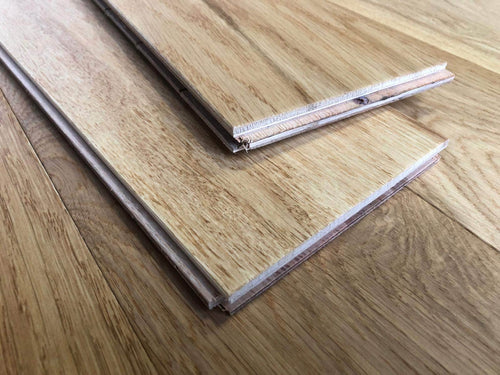 Contrecollé chêne européen naturel huilé incolore 400 - 1200 x 125 x 14/3 mm Lonson