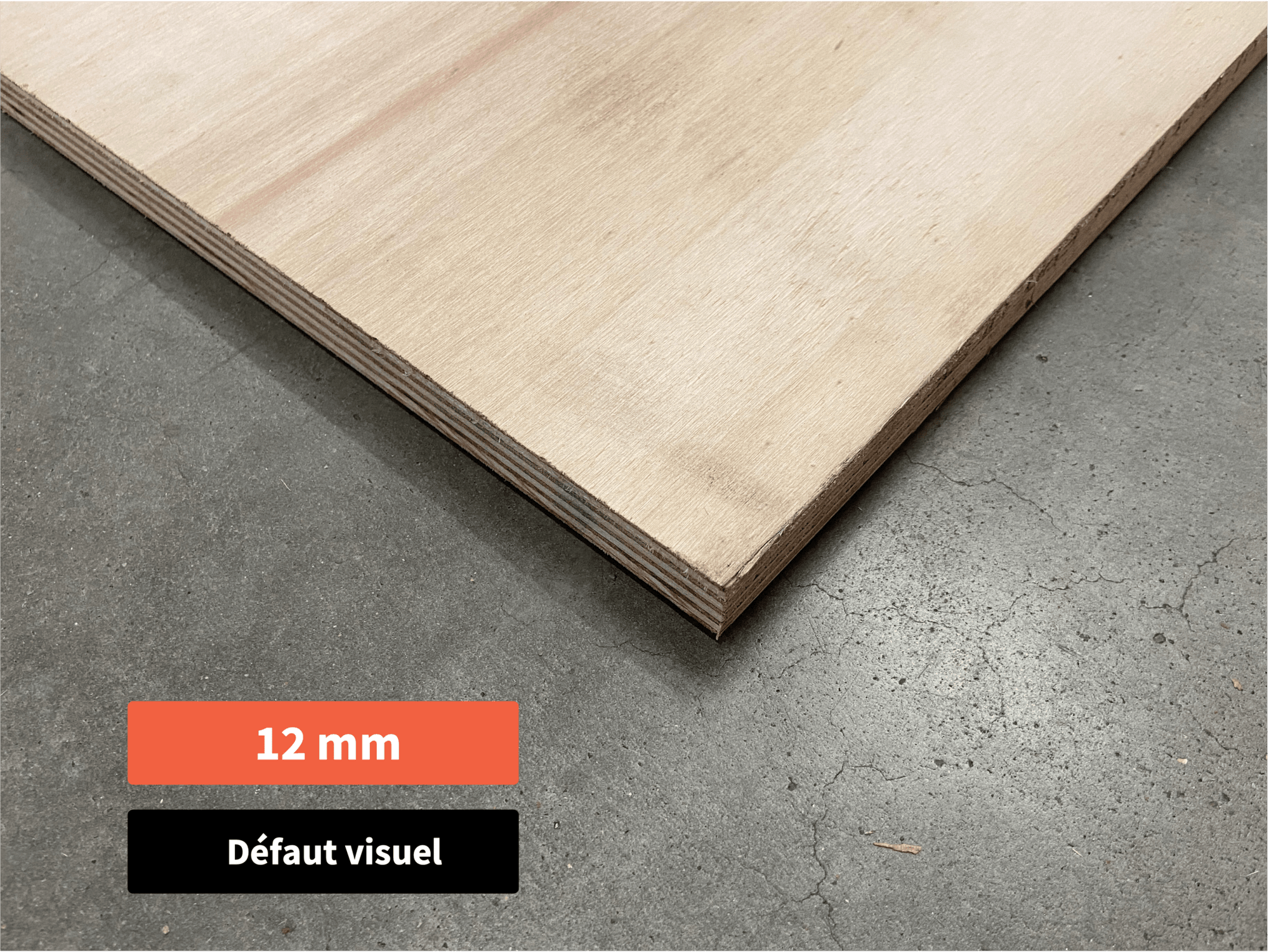 Contreplaqué peuplier - 2500 x 300 x 12 mm (défaut visuel)