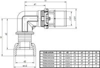 Coude à écrou tournant 16x2 - 3/4 (x2) Réf. 7096GW1634