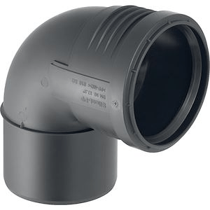 Courbe 87.5° noir PP 160 Geberit Silent - PP avec manchon - Réf. 390.724.14.1