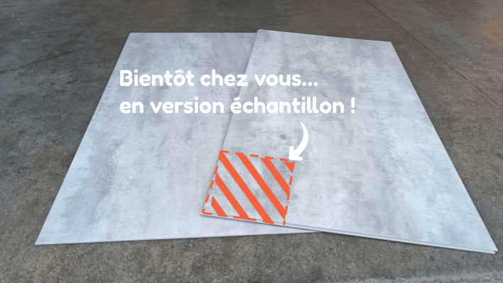 Echantillon de sol PVC clipsable imitation carrelage gris clair