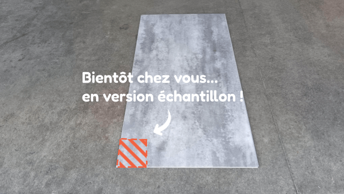 Echantillon de sol PVC clipsable imitation carrelage gris moyen