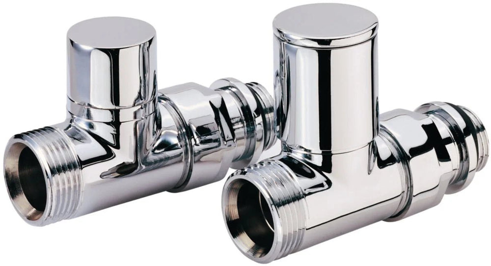 Kit robinet radiateur manuel design chromé ALTERNA. droit 15 x 21