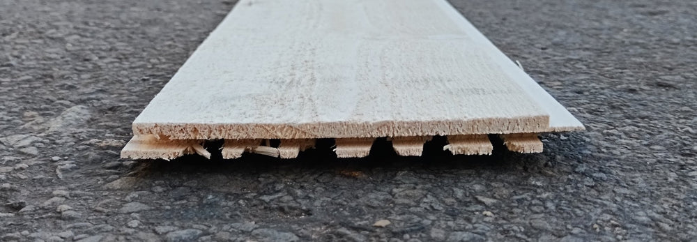 Lambris peint en blanc brut de sciage - 12 x 135 - L=2,05m