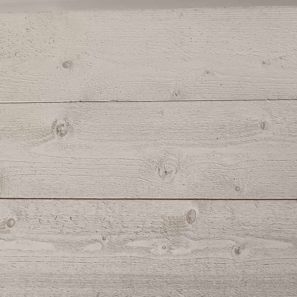 Lambris peint en blanc brut de sciage - 12 x 135 - L=2,05m