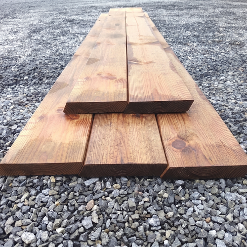 Lame de terrasse biseautée pin classe 4 bronze - 27x145 - L=2,1m