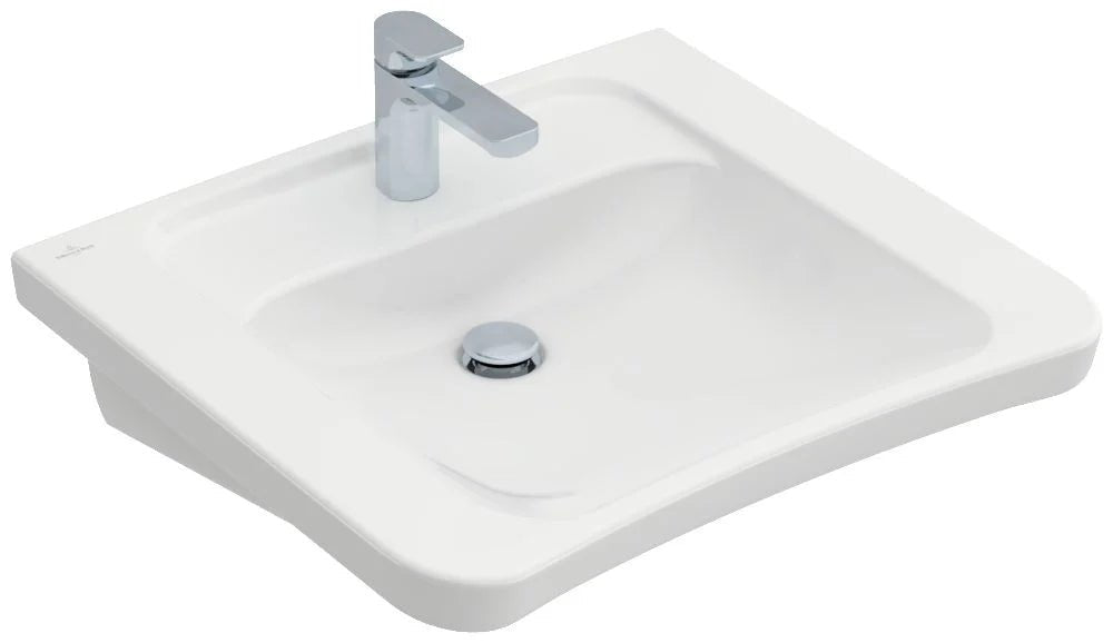 Lavabo vita TARGA ARCHITECTURA trou de robinetterie central percé sans trop - plein 650 x 550 mm blanc Réf. 51786801 VILLEROY ET BOCH