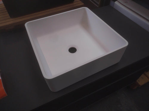 Lavabo  -  Vasque à poser céramique - blanc mat- carré - 360x360x130 - Appoggio quadrato minima