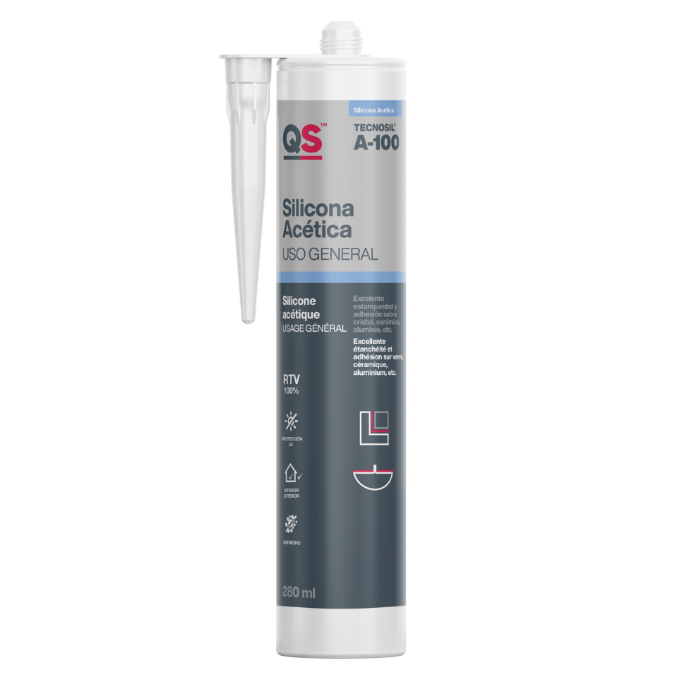 Mastic Silicone noir Tecnosil A - 100 (Cartouche 280 ml)