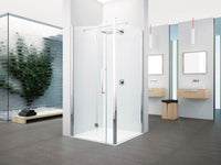 Paroi de douche Young 2 f1b 77 extensible 77 - 79cm verre trempe transparent silver réf Y2F1B771B NOVELLINI