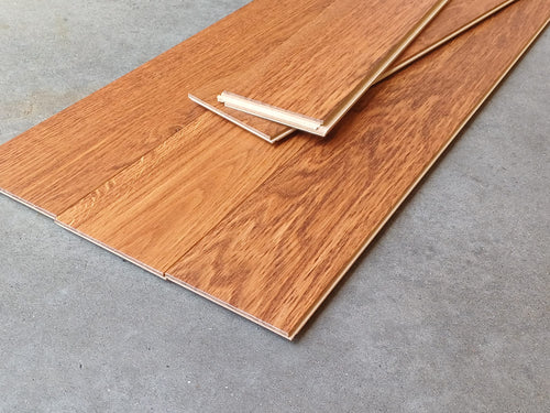 Parquet Contrecollé Diva 139x495 - 1992 Clic HDF 14mm Chene Flamme Caramel (4 chanfreins)