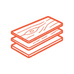 Pictogramme planches de bois empilées