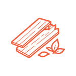 Pictogramme planches de bois et feuillage