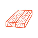 Pictogramme planches de bois vues en tranche