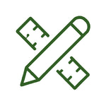 Pictogramme règle et crayon