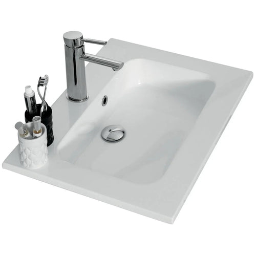Plan vasque en résine ANGELO 1 Cuve. profondeur 46 cm .largeur : 70 cm. blanc réf. A0583235 NEOVA