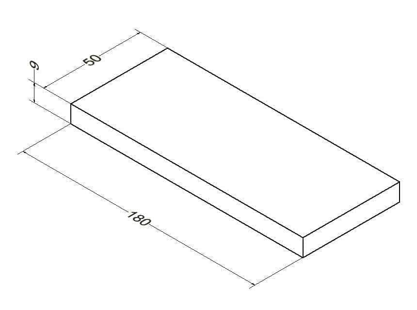 Plan Zao Ardoise ALTERNA 180 x 50 x 9 cm