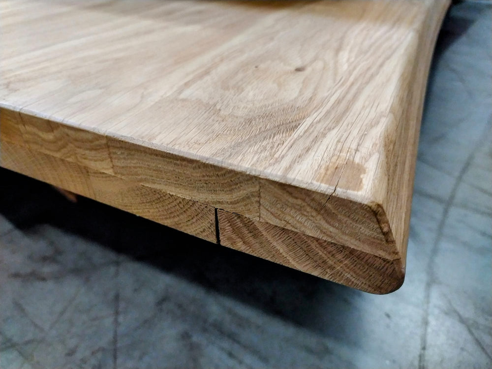 Plateau table Chêne - pré - huilé bords naturels (plateau de 20mm, doublé sur les côtés, avec ajout de traverses pour une stabilité parfaite) - 40x800x2000