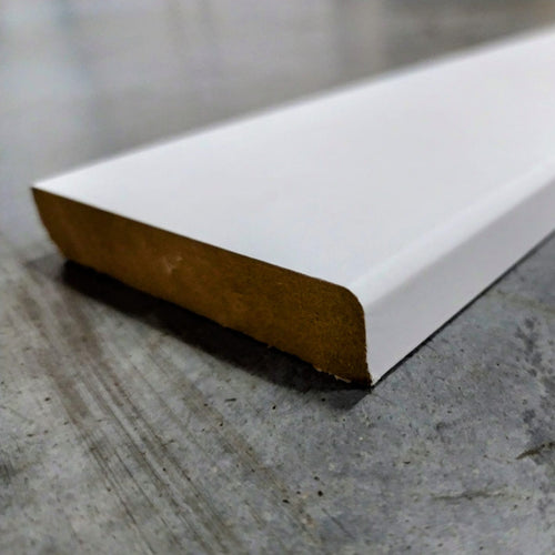 Plinthe MDF blanche avec bord arrondi 3mm (paquet de 5 lames) - 14x80x2400