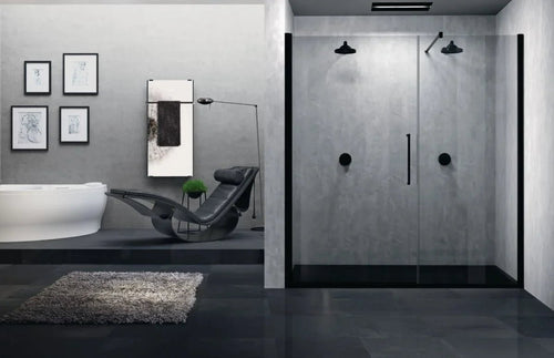 Porte de douche Novellini Diffusion YOUNG - G+F IN LINE / GFL 114 ADJUST.114 - 118CM verre transparent chrome Réversible Verre de sécurité profil Aluminium Y2GFL114 - 1K
