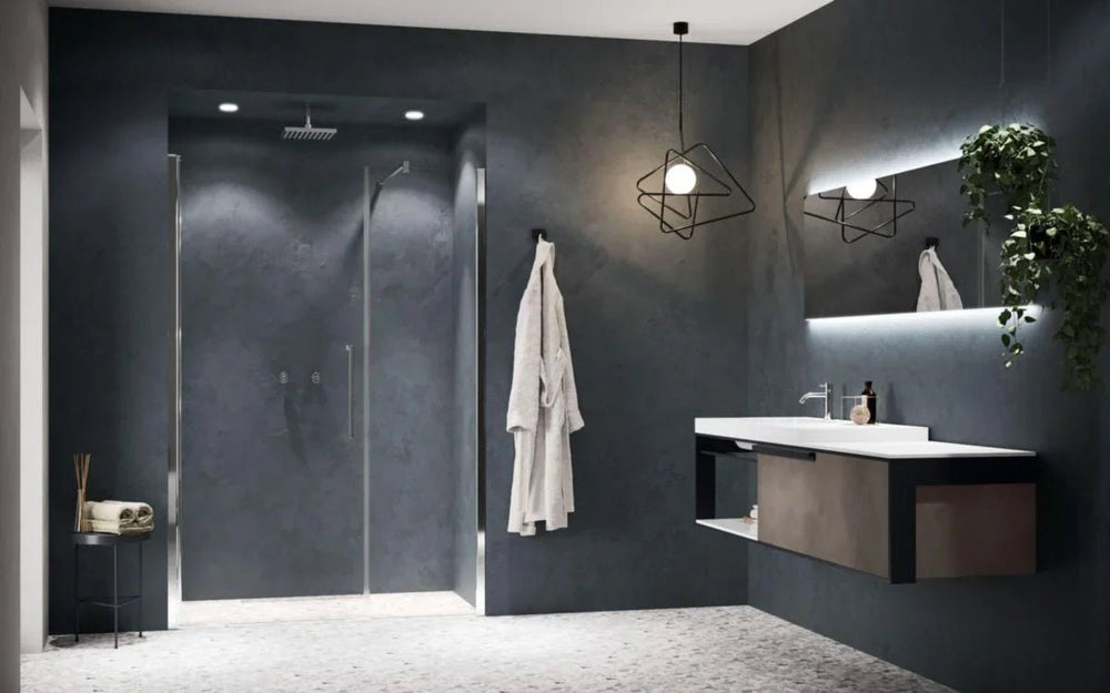 Porte de douche Novellini Diffusion YOUNG - G+F IN LINE / GFL 114 ADJUST.114 - 118CM verre transparent chrome Réversible Verre de sécurité profil Aluminium Y2GFL114 - 1K