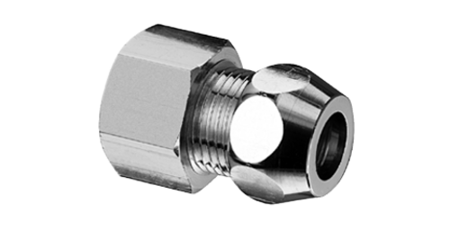 Raccord droit avec filetage femelle Schell 1/2F X 12 MM chromé - Réf. 064090699