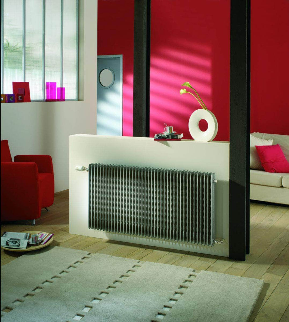Radiateur Eau chaude Lamella blanc 1204 hauteur 400 mm 24 éléments 4 orifices diamètre 15 / 21 basse pression 4 bar entraxe standard 303 mm barrette de fixation standard sans les fixations 883 w 1204 24 / réf. F9SAC04002400B00 FINIMETAL