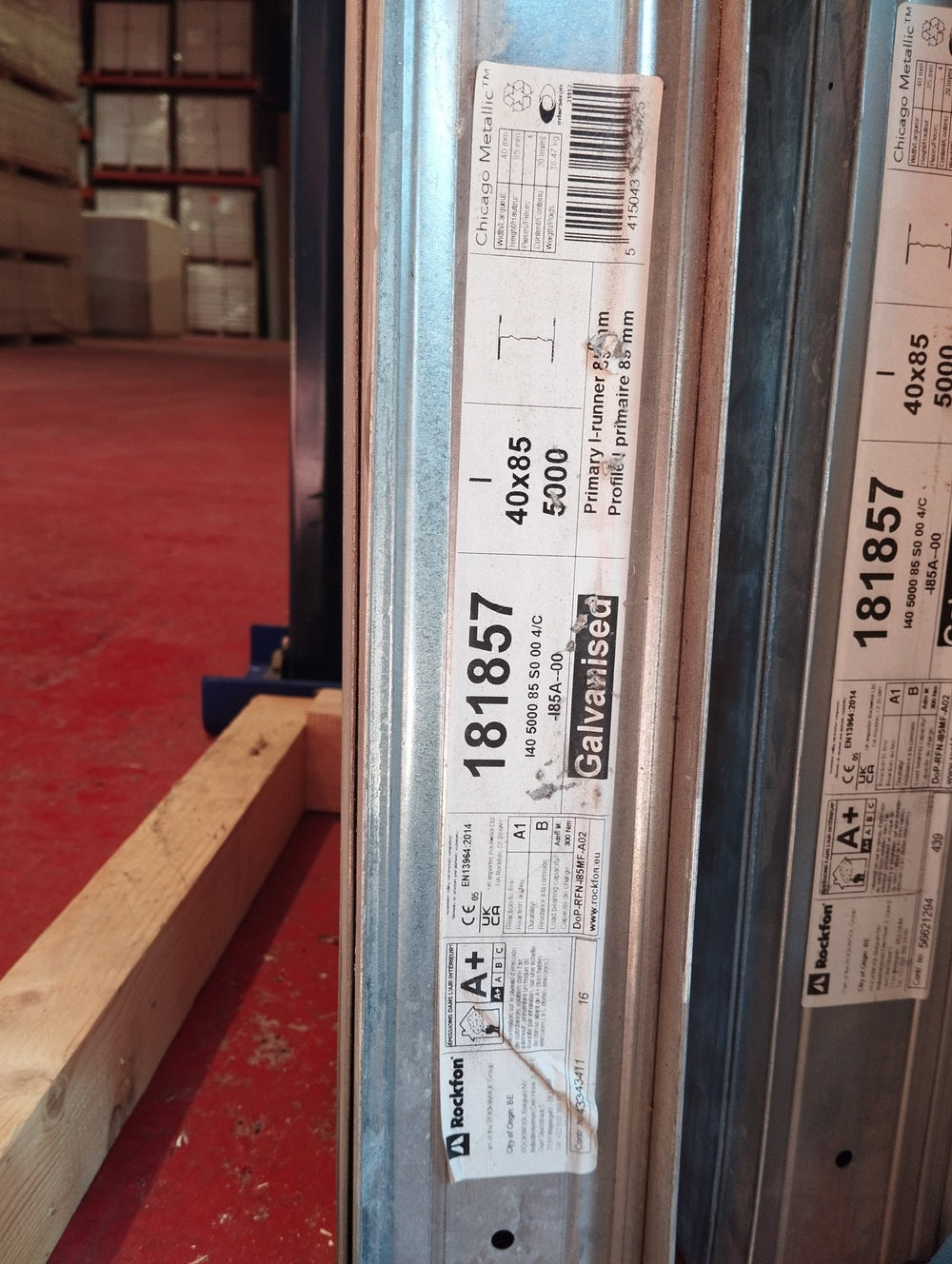 Rail acier galvanisé - 5000 x 85 x 40 mm - ROCKFON